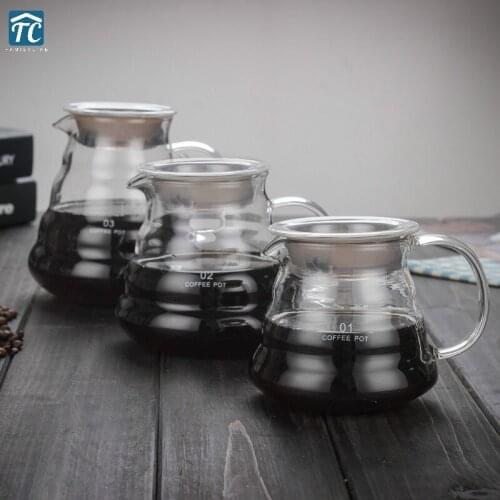360ml 600ml 800ml Coffee Pot Carafe Drip Coffee Kettle Brewer Barista Heat Resistant Clear Dripper Pot Pour Over Bottle Jug