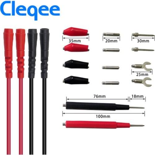 Cleqee P1500 16 in 1 Test Leads kit Replaceable Test wires Probes for dgital Multimeter Test Leads crocodile clips U type probe