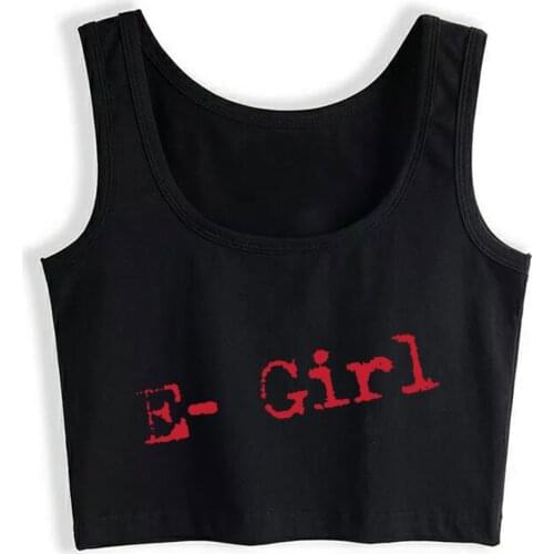 Crop Top Women Egirl E Girl Trend Shirt Anime Aesthetic Girl Harajuku Tank Top Women Comic Women Clothes