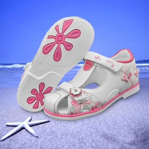 Super Quality 1 pair girl PU Leather Sandals Orthopedic arch support Children shoes girl sandals, Kids shoes