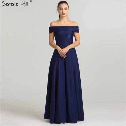 Real Photo 2020 Evening Dresses Off Shoulder Sexy Fashion Simple Beach Evening Gowns LA6451