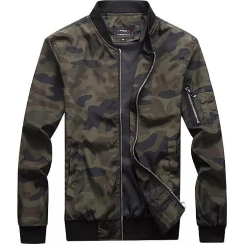 New Autumn Mens Camouflage Jackets Male Coats Camo Bomber Jacket Mens Brand Clothing Outwear Plus Size