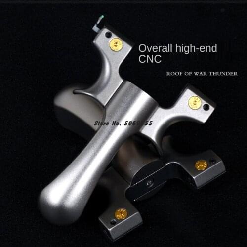 2021 New High-quality Hunting Shooting Slingshot High-power Shooting Titanium Alloy Bow Head With Rubber Band Adult Slingshot