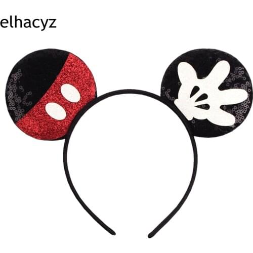 2021 Cute Lollipop 3.3'' Sequin Mouse Ears Headband Festival Candy Hairband Women Party Headwear Girls Kids DIY Hair Accessories