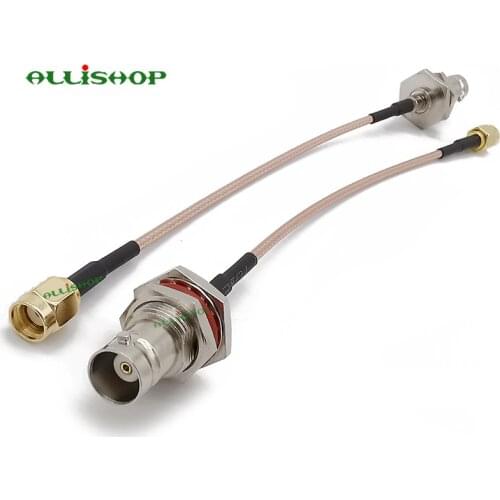 15cm BNC female jack bulkhead to RP SMA male Pigtail Jumper cable RG316 connector terminal M/F plug connectors for WiFi Antenna