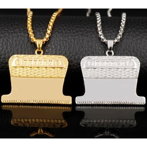 Dongsheng Razor Blades Pendant Barber Shop Pendant Necklace Hairdresser Tools Jewelry Chain Necklaces for Men Fashion jewelry-30