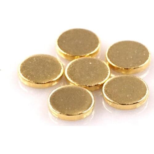 10pcs Female Pogo Pin Diameter 5.0 mm Height 1.0 mm Flat surface Circular Contact Pad Brass Gold plate Spring connector Target