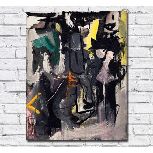 Hand Painted Abstract Oil Painting Franz Kline untitled 3 Wall Art Oil Canvas Panting for Living Room and Living Room No Frames