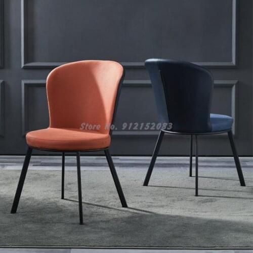 Nordic home backrest restaurant dining chair makeup backrest manicure stool mahjong table and chair hotel negotiation leather