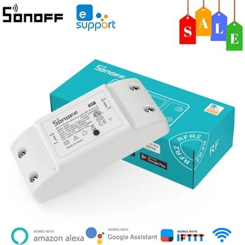 SONOFF RFR2 433MHz WiFi DIY Smart Switch Smart Home Automation Module Via Ewelink APP Remote Control Work With Alexa Google Home