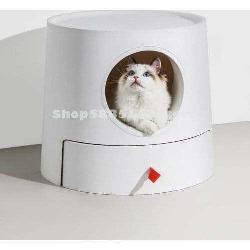 Cat Litter Basin Fully Enclosed Cat Toilet Extra Large Splash Proof Deodorant Drawer Kitten Excrement Basin Cat Products