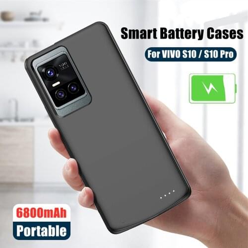 ZKFYS Power Bank Cover For VIVO S10 Pro Smart Battery Cases 6800mAh Shockproof External Charging Battery Cover Powerbank Case