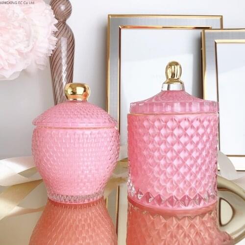 High Quality Crystal Glass Storage Jar Aromatherapy Bottle Household Cotton Swab Box Candy Jar Dresser Decoration Jewelry Box