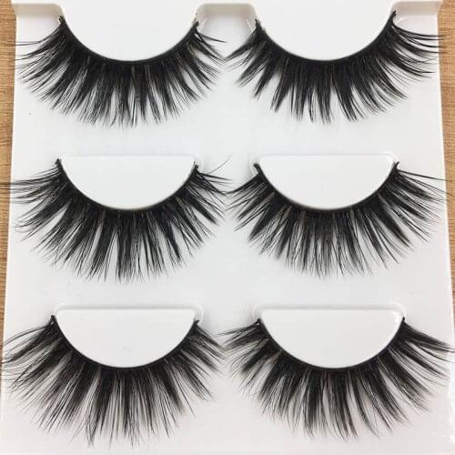 YOKPN New False Eyelashes Thick False Eye lashes Natural Curly Eyelashes Beautiful Big Eyes Lashes 3D Mink Hair Makeup Tools