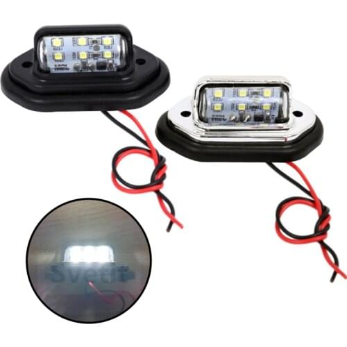 1Pc 12V 24V Truck Trailer LED License Plate Light Motorcycle RV Tractor Pickup Number Plate Lights Lorry Rear Lamp Car