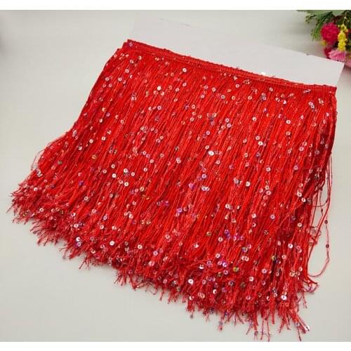 10 yards 20cm/8inch Width Fringe Trim Tassel Nayon Lace Trim Ribbon Sew Latin Dress Stage Garment Curtain DIY Accessories