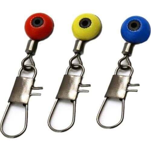10PCS Fishing Line Hook Swivels Shank Clip Connector Interlock Bearing Rolling Sea Space Beans Fishing Hooks Connector