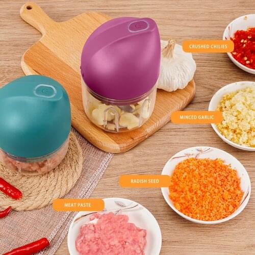100/250ml Mini USB Wireless Electric Garlic Masher Press Mincer Vegetable Chili Meat Grinder Food Chopper Kitchen Tools Hot Sale