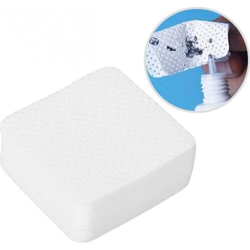170pcs/box Eyelash Glue Wipes Cloth Remove Cotton Pad Glue Bottle Mouth Wipes Cleaning Removal Cotton Pads