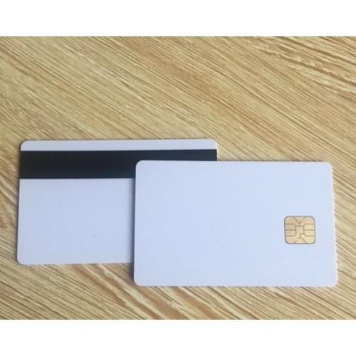 20pcs blank pvc contact ic card SLE4428 with Hico magnetic stripe card