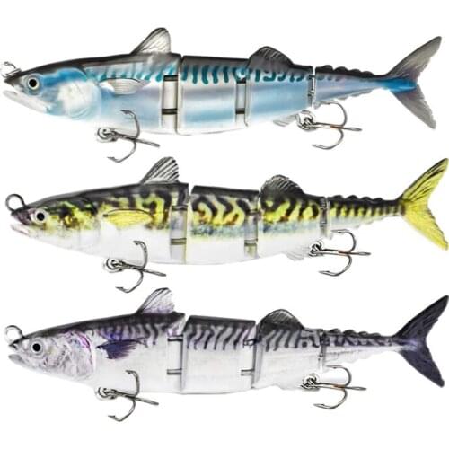HOT 3Pcs Fishing Lure For Bass Trout Multi 4 Segment Jointed Swimbait With Treble Hooks For Freshwaterand Saltwater Sinking