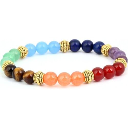 7 Chakra Healing Bracelets Real Stones Mala Yoga Meditation Bracelets Protection, Energy Healing