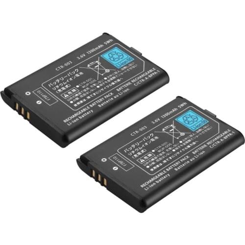 2pcs 1300mAh CTR-003 battery pack For Nintendo Switch Pro Wireless Controller 2DS XL, 3DS, CTR-001, JAN-001, MIN-CTR-001