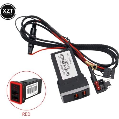 QC3.0 12V Dual USB Car Charger LED Voltmeter Power Adapter With Digital Voltage Display For HONDA