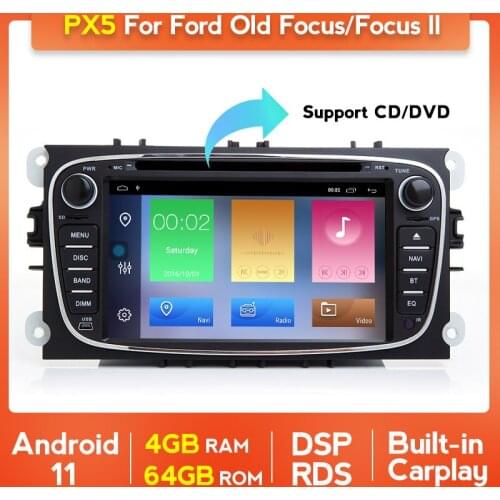 7"Android 11 4G+64G Carplay DSP Car Dvd Player For Ford Focus S-Max Mondeo Galaxy C-Max Multimedia Player 2 Din Autoradio Stereo