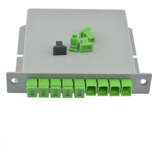 Free Shipping 1x8 LGX Box Cassette Card Inserting SC/APC PLC splitter Module 1:8 8 Ports Fiber Optical PLC Splitter