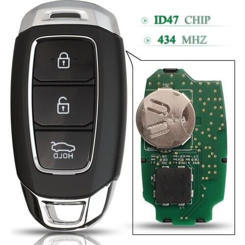 Bilchave 3 Buttons Intelligent Smart Remote Car Key 434Mhz ID47 PCF7938 Keyless Go 95440-J4000 For Hyundai Elantra 2017-2019