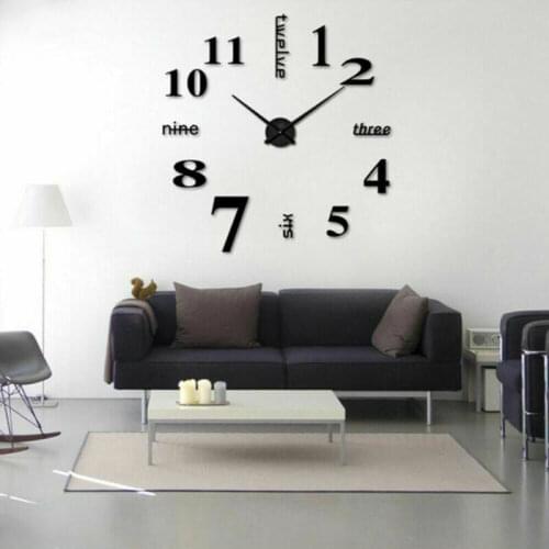 2020 New Wall Clocks Large Clock watch Horloge 3D DIY Acrylic Mirror Stickers Quartz Duvar Saat Klock Modern mute