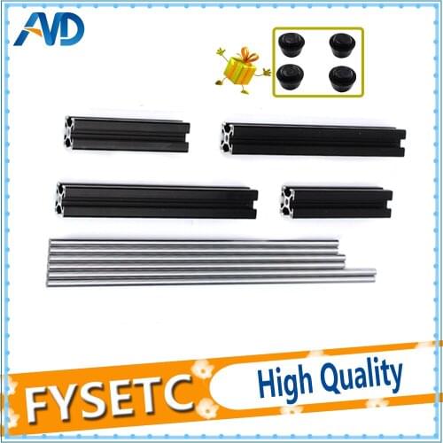 1Set Black Aluminum Profile Prusa I3 MK3 Aluminum Extrusion Profile 3030+Smooth Rods Kit 6pcs For Prusa i3 MK3 3D Printer