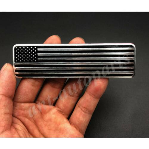 Black Metal USA American Flag Car Emblem Badge Motorcycle Sticker Fairing