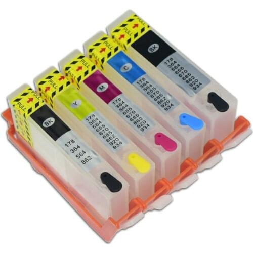 5Color Refill Ink Cartridge for HP364 with ARC Chip for HP Photosmart B8550 C5324 C5380 C6324 C6380 D5460 7510 C309a C310a C410a