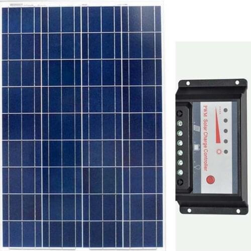 Kit Solar Panel 100w 12v Solar Charge Controller 12v/24v 30A Solar Battery Rv Boat Caravan Car Camping Off Grid Motorhome LED