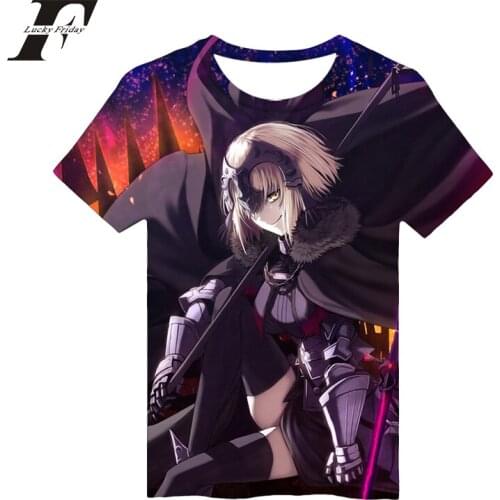 LUCKYFRIDAYF 2018 harajuku 3D animation fate zero click game cotton short sleeve T-shirt men women streetear cartoon top