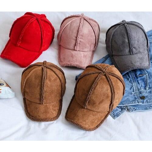 Men Women Winter Hats Baseball Cap Warm Adjustable Sports Wool Solid Color Baseball Hats for Kids -OPK