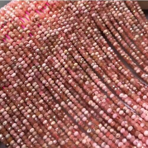 Natural Rhodochrosite 2*3mm faceted rondelle beads wheel seed bead charm For Jewelry Making DIY Bracelet necklace