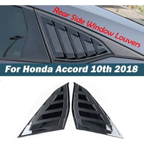Pair ABS Plastic Quarter Rear Side Window Louvers Spoiler Cover For Honda Accord 10th 2018 Car Accessories