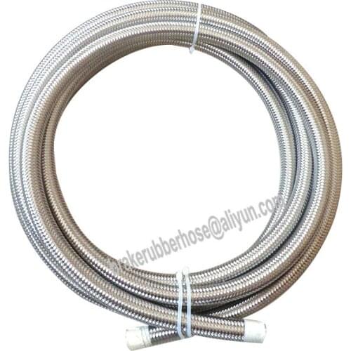 1/2" AN10 13mm 304 stainless steel braided PTFE smooth bore fuel oil cooler hose lines 1M