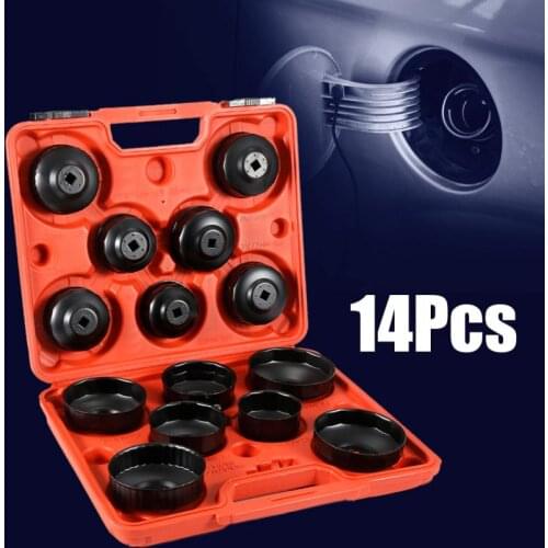 Professional 14pcs Oil Filter Removal Wrench Cap Car Garage Tool Set Loosen Tighten Cup Socket Car Accessories HWC Dropship