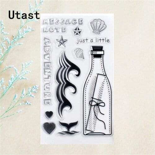 Drifting Bottle Beach Clear Silicone Stamps /Transparent Rubber Stamp for DIY Scrapbooking /Photo Album Decorative Craft Making