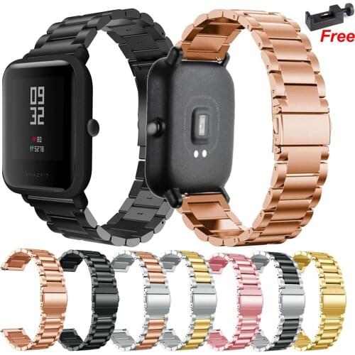 Essidi 20mm Stainless Steel Straps For Xiaomi Huami Amazfit Bip S Lite GTS GTS 2 2e Mini GTR 42mm Bracelet Strap For Amazfit Pop