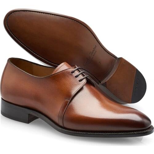 Derby Men Dress Shoes Fashion Style Man Shoe Office Designer Lace-Up Genuine Leather Party Business Mens Shoes