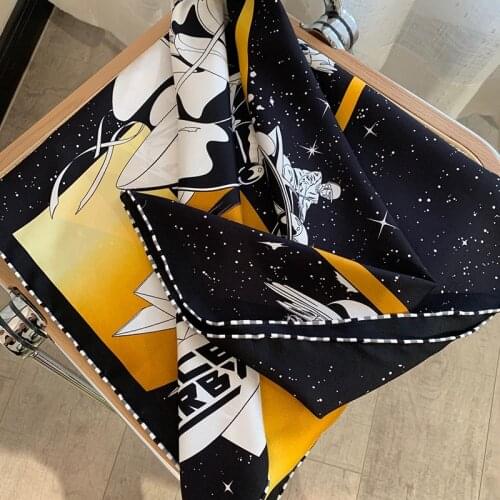 Heavy 100% Silk Scarf Double Side Print Luxury Silk Wraps Shawl Women 2021 New Arrival