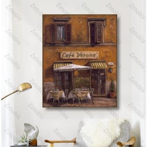 Home Decoration Poster Retro Cafe/shop Art Decoration Canvas Painting Waterproof Ink for The Wall of Coffee Shop