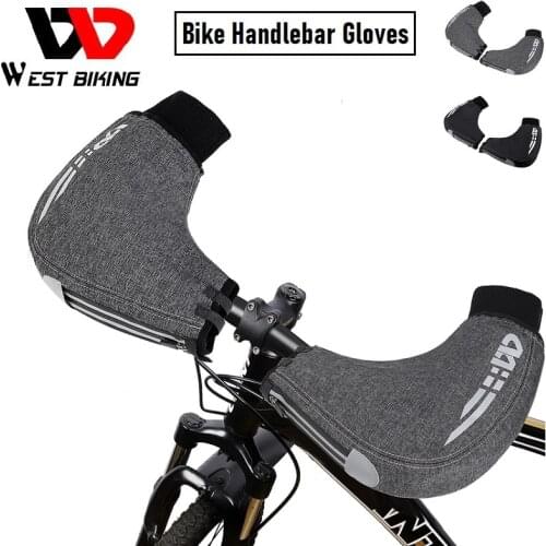 WEST BIKING Winter MTB Bike Handlebar Gloves Cycling Men Women Mountain Bike Bar Gloves Hand Muffs Bike Mittens Bicycle Gloves