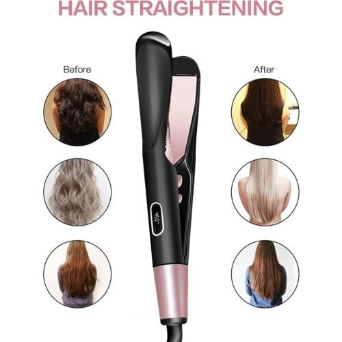 2 in 1 Flat Iron LED Hair Straightener Wave Hair Curling Irons Twist Straightening Ceramic Curling Iron Hair Curler for All Hair
