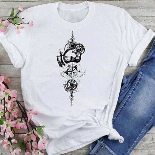 Women Graphic 90s Style Lovely Travel Vacation Cartoon Summer Fashion Female Clothes Print Short Sleeve Tops Tees Tshirt T-Shirt